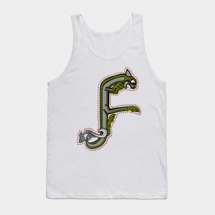 Celtic Cat Letter F Tank Top